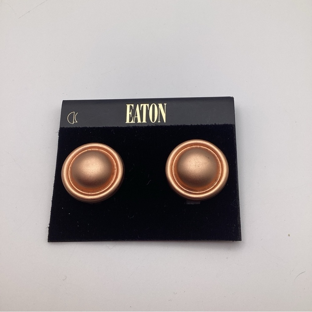 Vintage Cooper Finish Chunky Eaton Earrings 1980’s